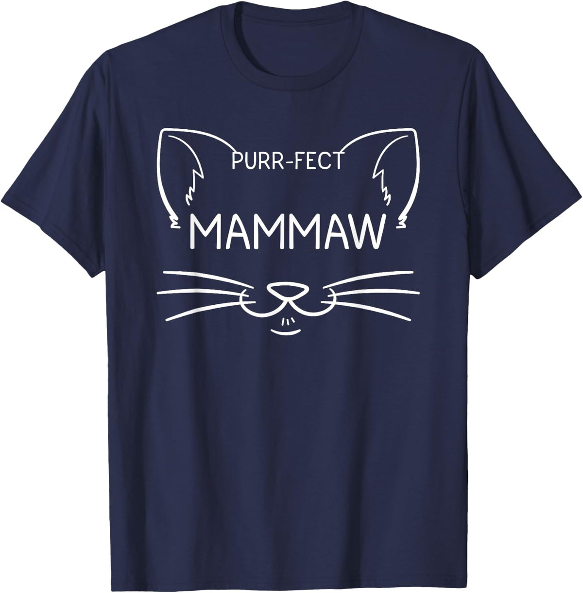 Purr-fect Mammaw Funny Cat Lover Greatgrandmother Cat Owner T-Shirt - Navy Blue