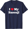 I Love My Basenji Barkless Dog T-Shirt - Navy Blue