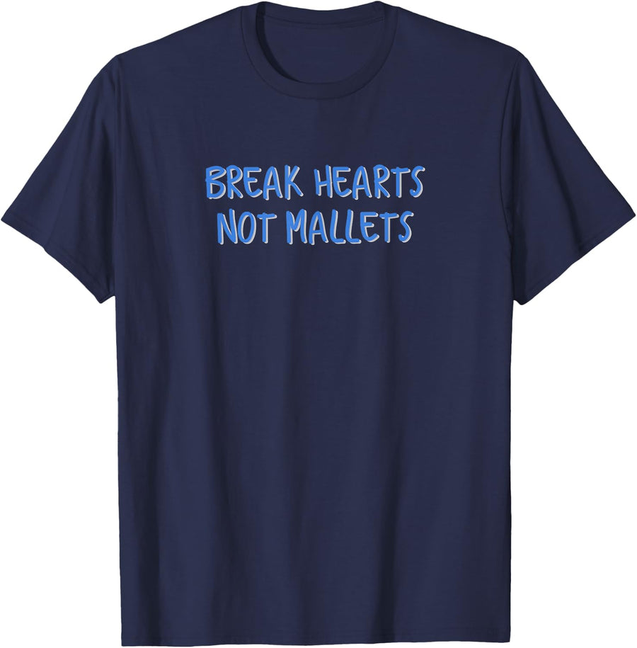 Marching Band Pit indoor Percussion Break Hearts Not Mallets T-Shirt - Navy Blue