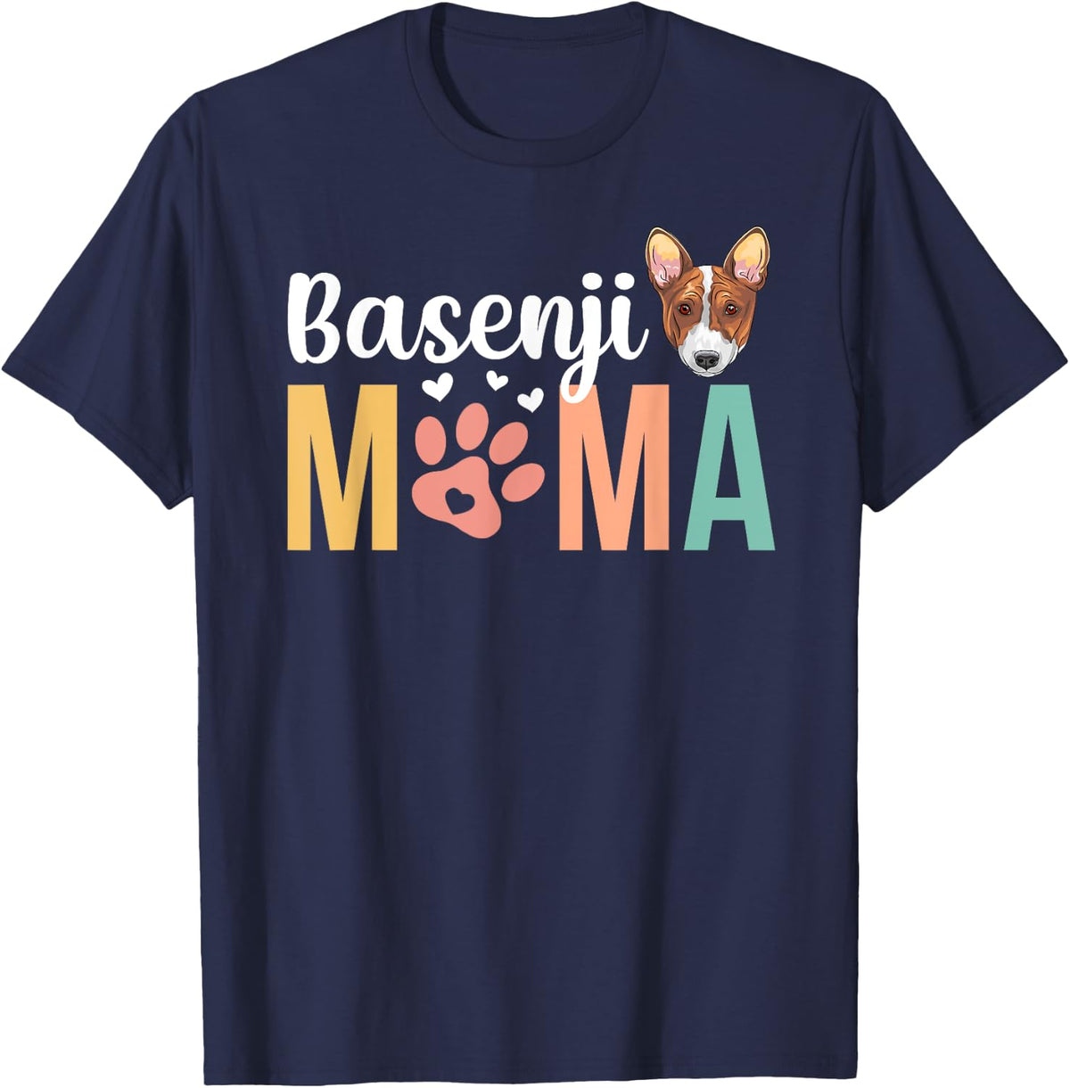 Basenji Mama Basenji Mom Basenji Owner Basenji Lover T-Shirt - Navy Blue