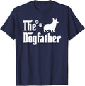 The Dogfather T-Shirt for Men Dog Dad Shirt Corgi Lover Tee Fathers Day Gift - Navy Blue