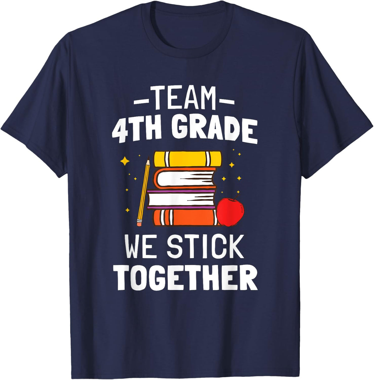 Team 4th Fourth Grade Back To School Teacher T-Shirt - Navy Blue