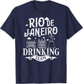 Rio de Janeiro Brazil City Trip Skyline Map Travel T-Shirt - Navy Blue