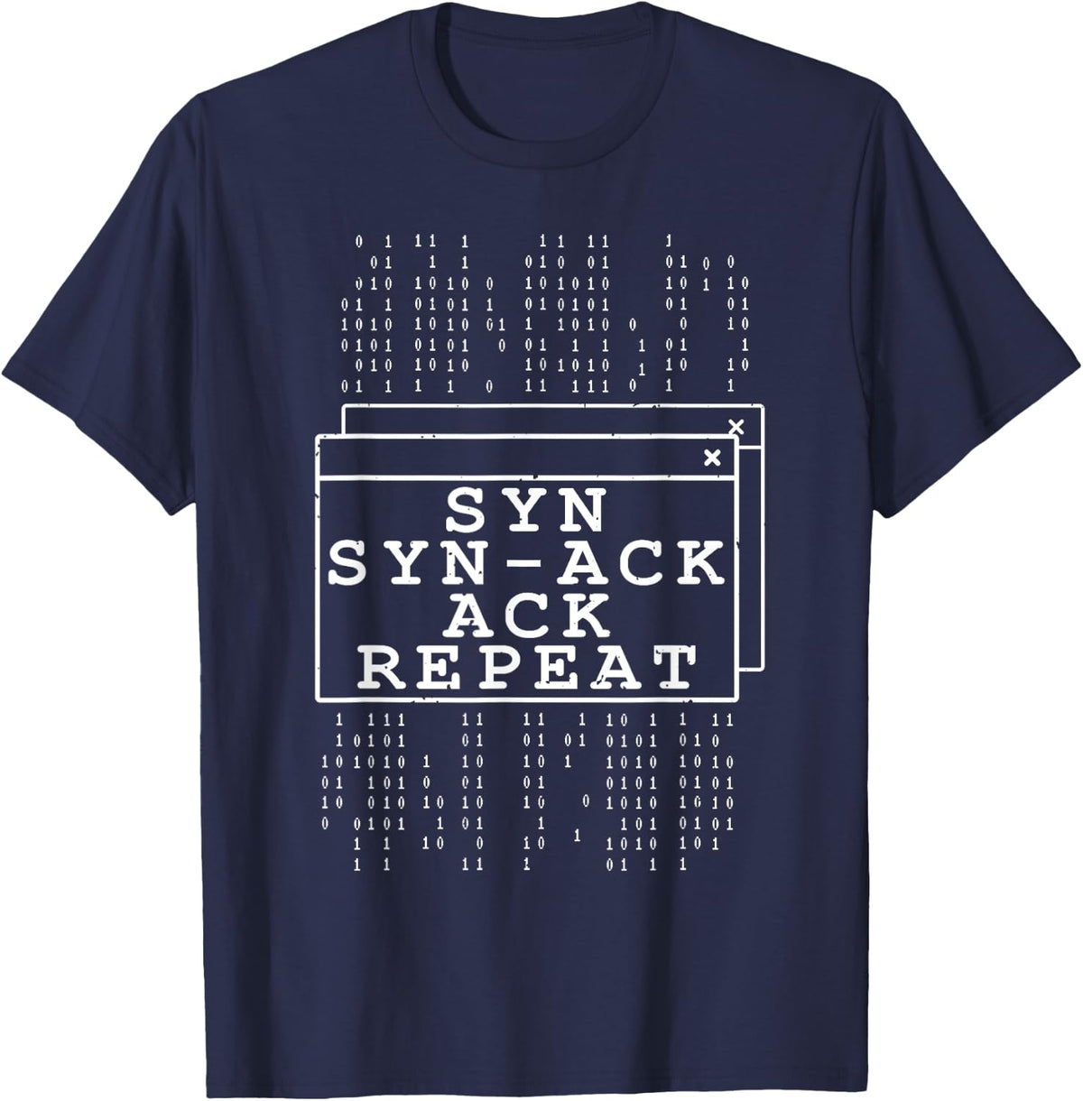 Network Admin, Syn Ack Repeat, Sysadmin & IT Programmer T-Shirt - Navy Blue