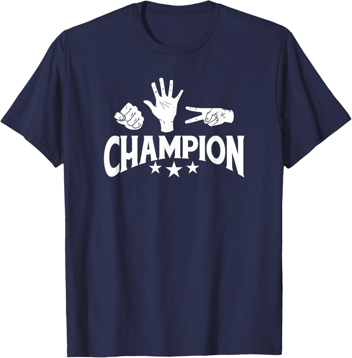 Rock Paper Scissors Champion | Master Supreme Joke Novelty T-Shirt - Navy Blue