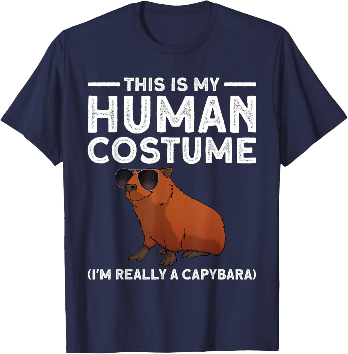 Funny Capybara Lovers Design For Men Women Boy Girl Capybara T-Shirt - Navy Blue