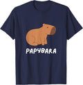 Father's Day Papybara Funny Capybara for Dads T-Shirt - Navy Blue