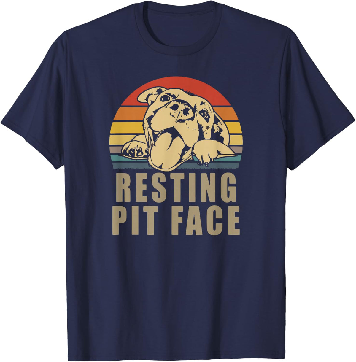 Resting Pit Face - Pitbull Lovers Gift for men and women T-Shirt - Navy Blue