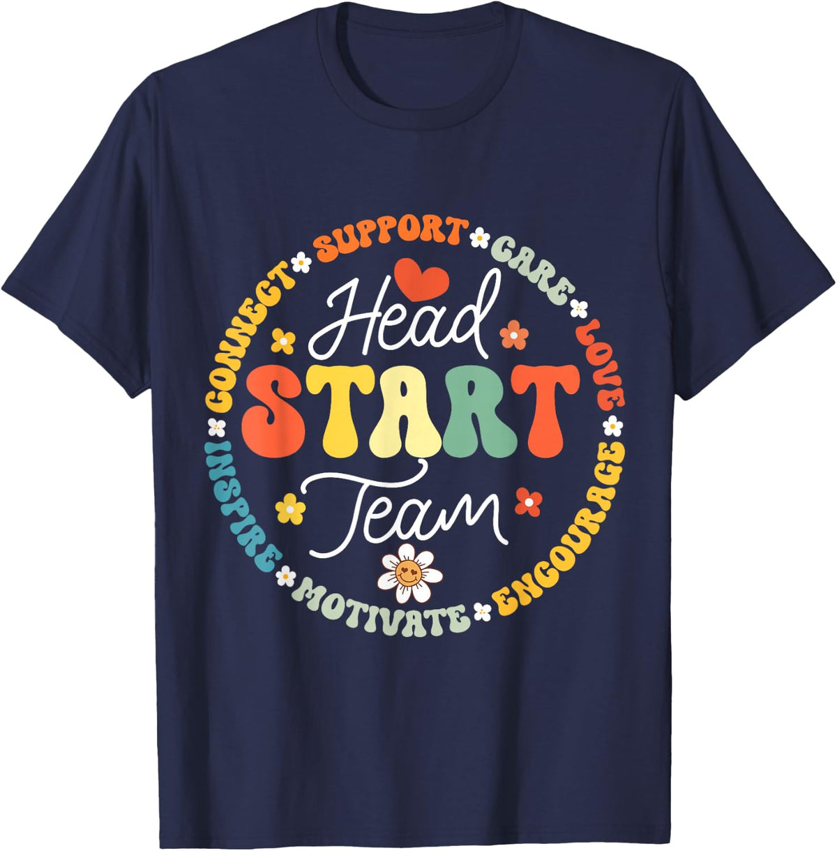 Head Start Team Homeschool Teacher Headstart Back To School T-Shirt - Navy Blue