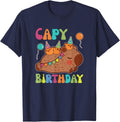 Capybara Capy Birthday Word Game Happy Birthday T-Shirt - Navy Blue
