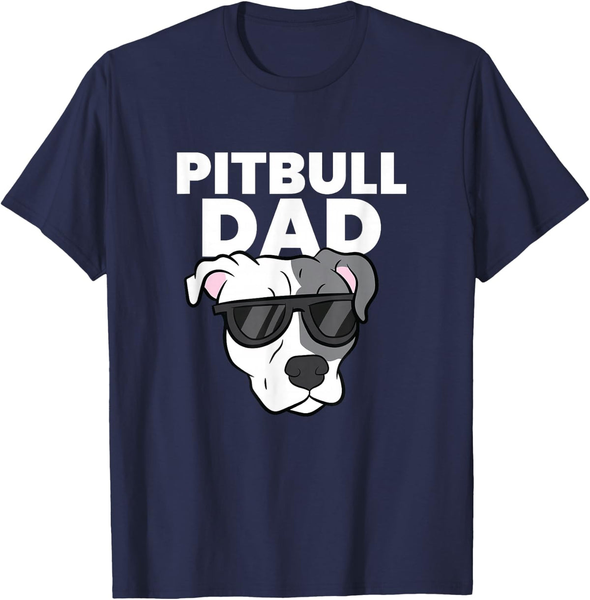 Pitbull Dad Pit Bull Dog Papa Funny Pitbull Dog Father T-Shirt - Navy Blue