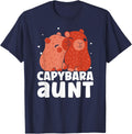 Capybara Aunt Animal Rodent Capybaras Lover T-Shirt - Navy Blue