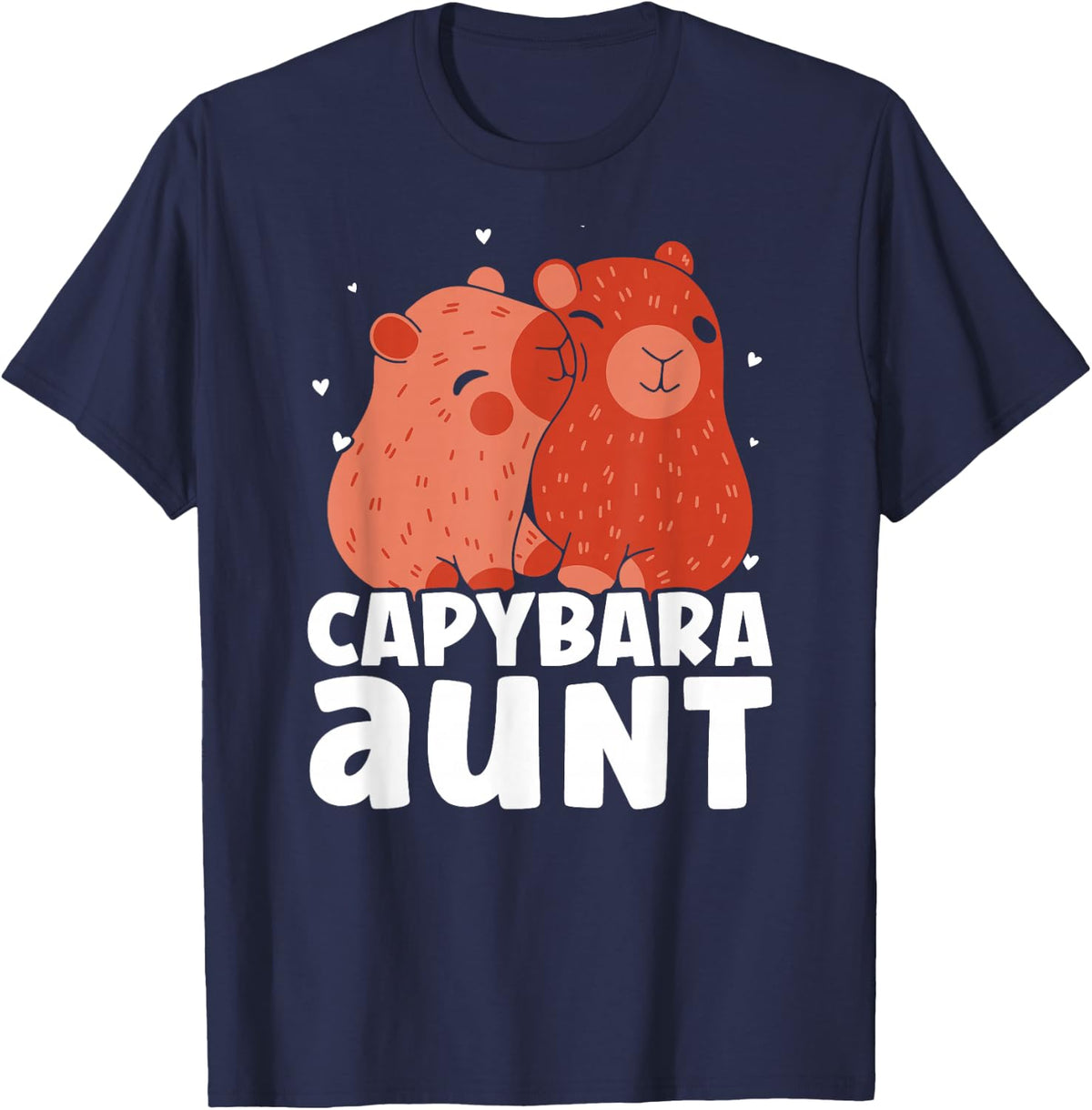 Capybara Aunt Animal Rodent Capybaras Lover T-Shirt - Navy Blue