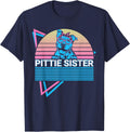 Pitbull Pit Bull Sister Retro Pittie Sister T-Shirt - Navy Blue