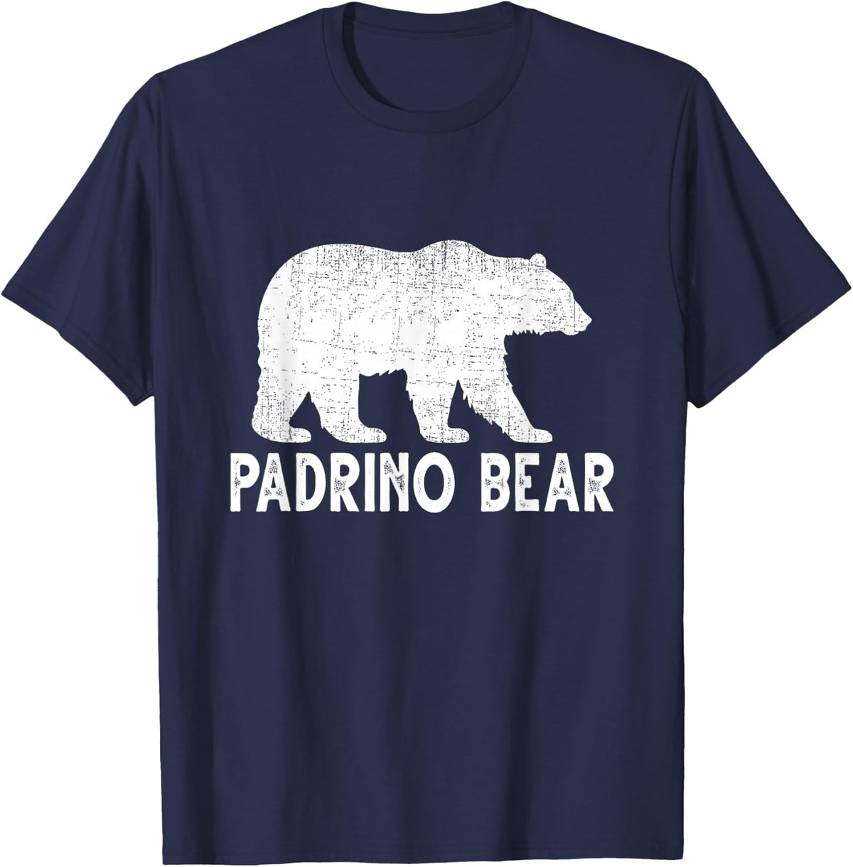 Padrino Bear Mexican Spanish Godfather Funny Matching T-Shirt - Navy Blue