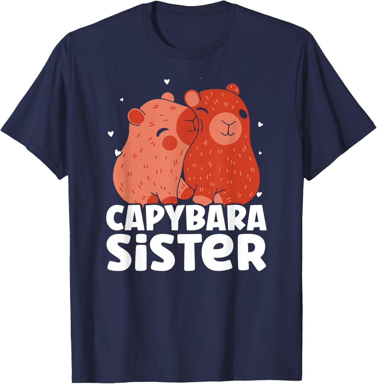 Capybara Sister Capybaras Rodent Animal Lover T-Shirt - Navy Blue