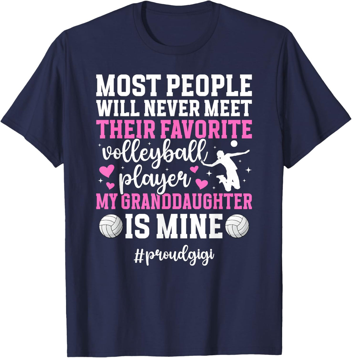 Proud Gigi of A Volleyball Player Gigi Volleyball Gigi T-Shirt - Navy Blue