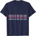 Cheers to a New Year Retro Happy New Years Eve Celebration T-Shirt - Navy Blue