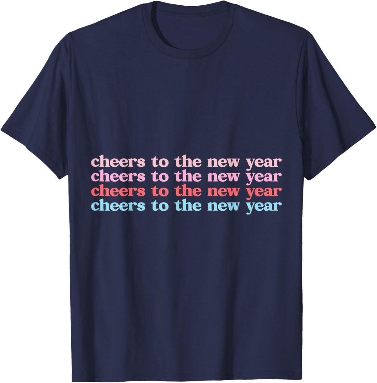 Cheers to a New Year Retro Happy New Years Eve Celebration T-Shirt - Navy Blue