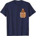 Funny Capybara Pocket Capybara Lover Men Women Kids T-Shirt - Navy Blue