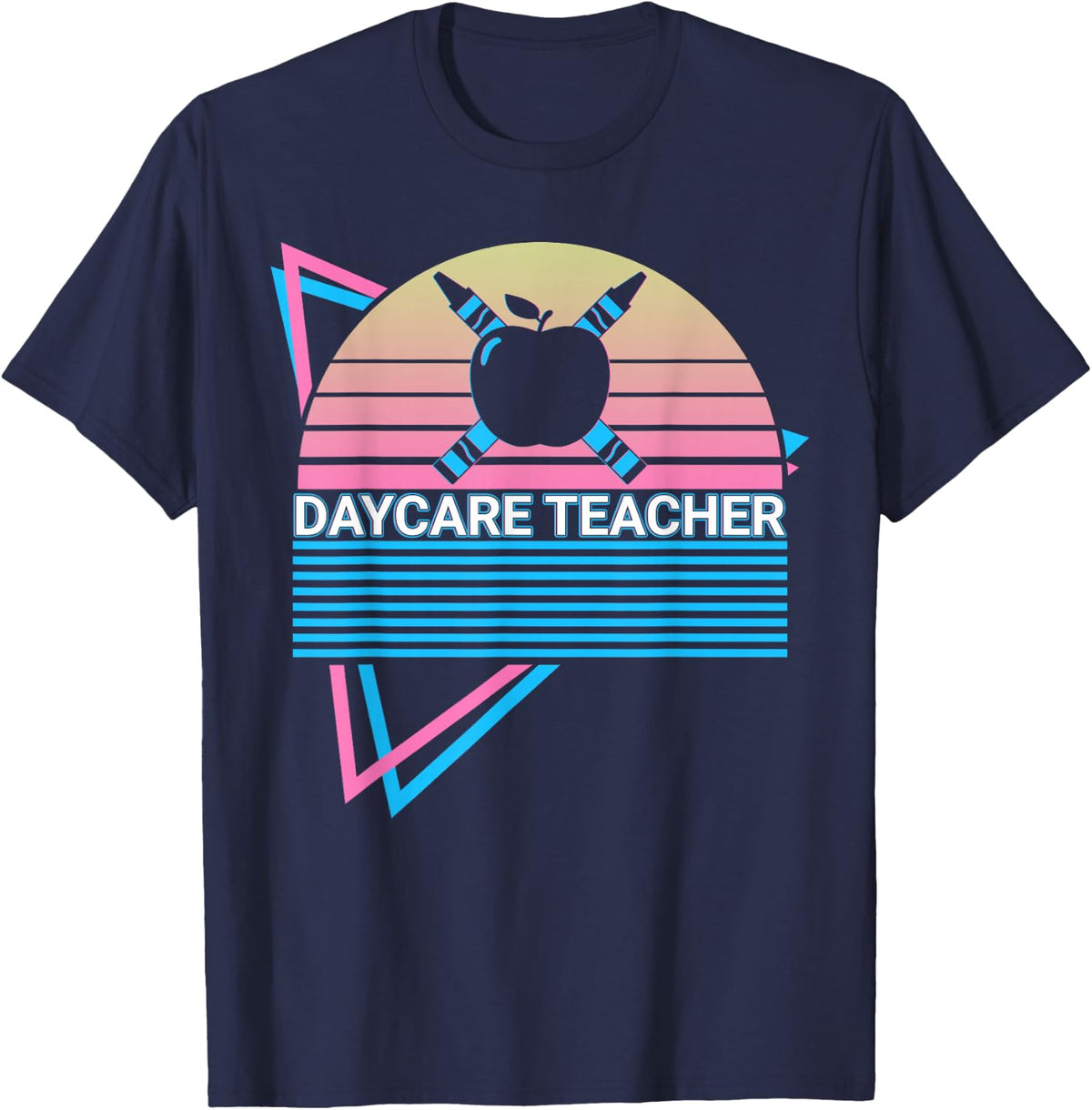 Daycare Teacher Retro T-Shirt - Navy Blue