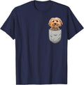 Yorkshire Terrier Chest Pocket for Dog Owners T-Shirt Small - Navy Blue