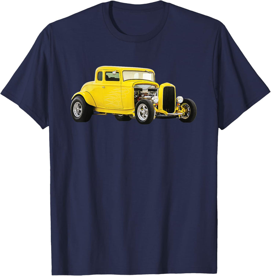 Hot Rod Car Retro Vintage Race Hotrod Classic Racer 1930 T-Shirt - Navy Blue