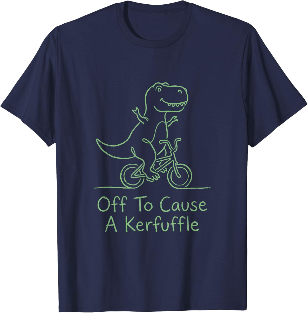Off to Cause A Kerfuffle Dinosaur T-Shirt Tee Funny Mischievous Animal Shirt for Men Women - Navy Blue