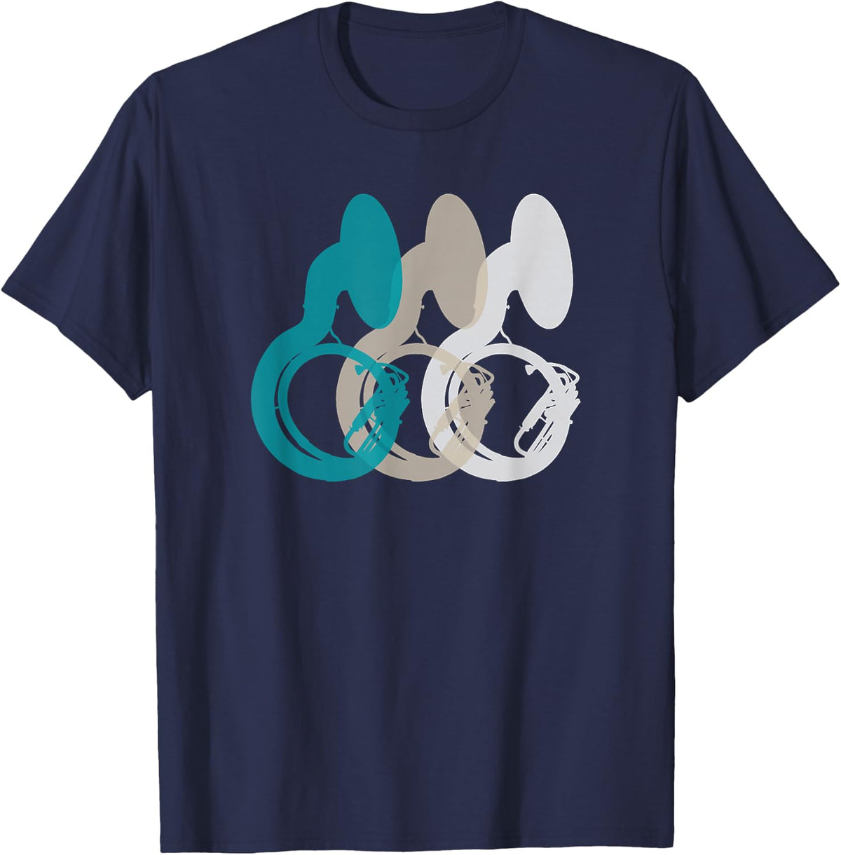 Retro Sousaphone Tuba Shirt Music Brass Band Gift T-Shirt - Navy Blue