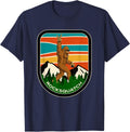 Bigfoot Rock and Roll Rocksquatch for Believers Sasquatch T-Shirt - Navy Blue
