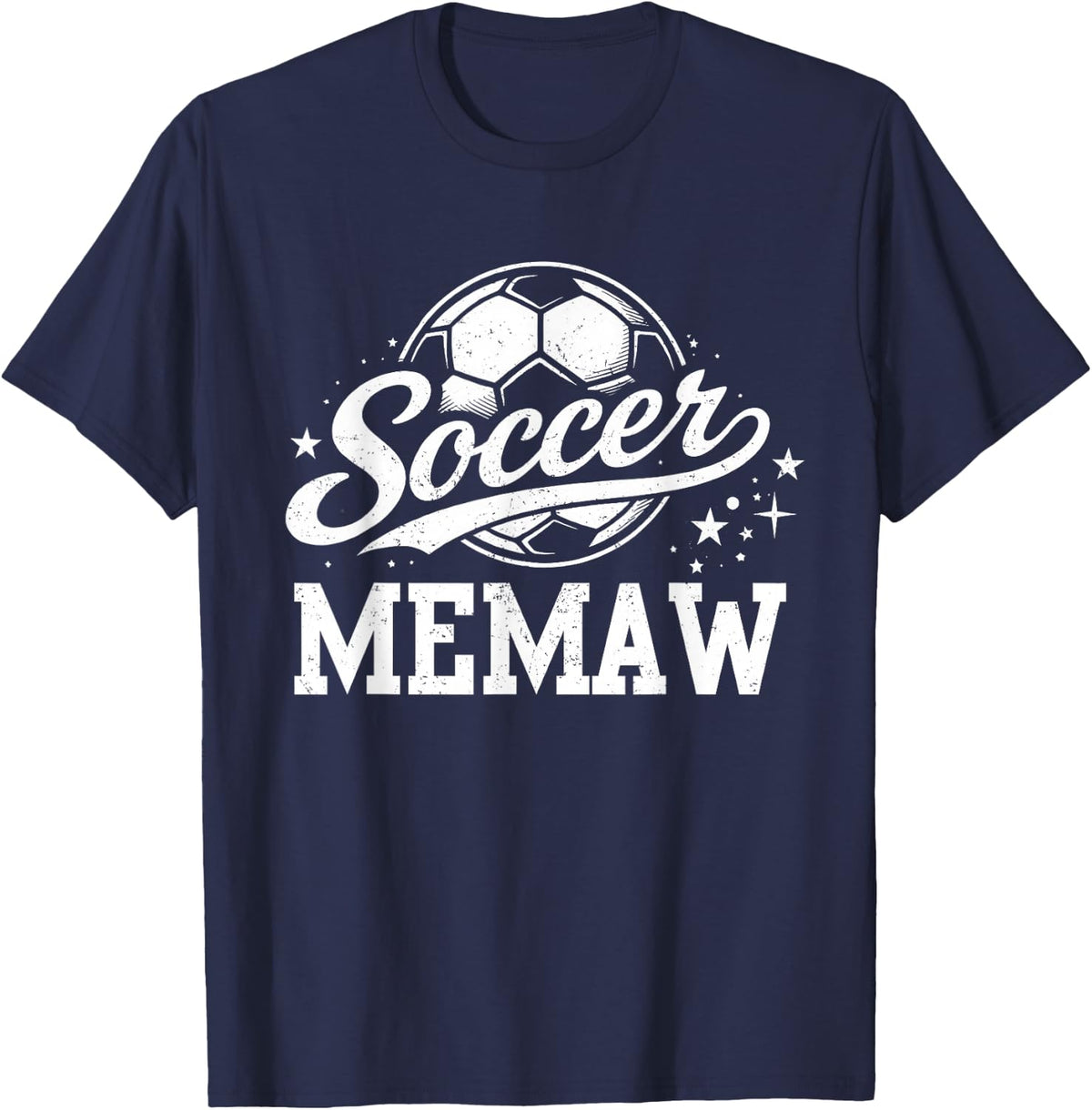 Soccer Memaw Family Matching Soccer Lovers T-Shirt - Navy Blue