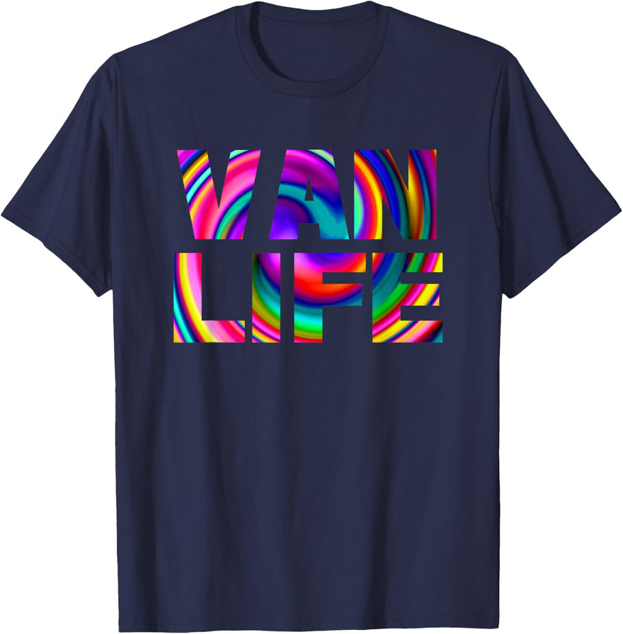 Van Life | Camper Van T-Shirt - Navy Blue