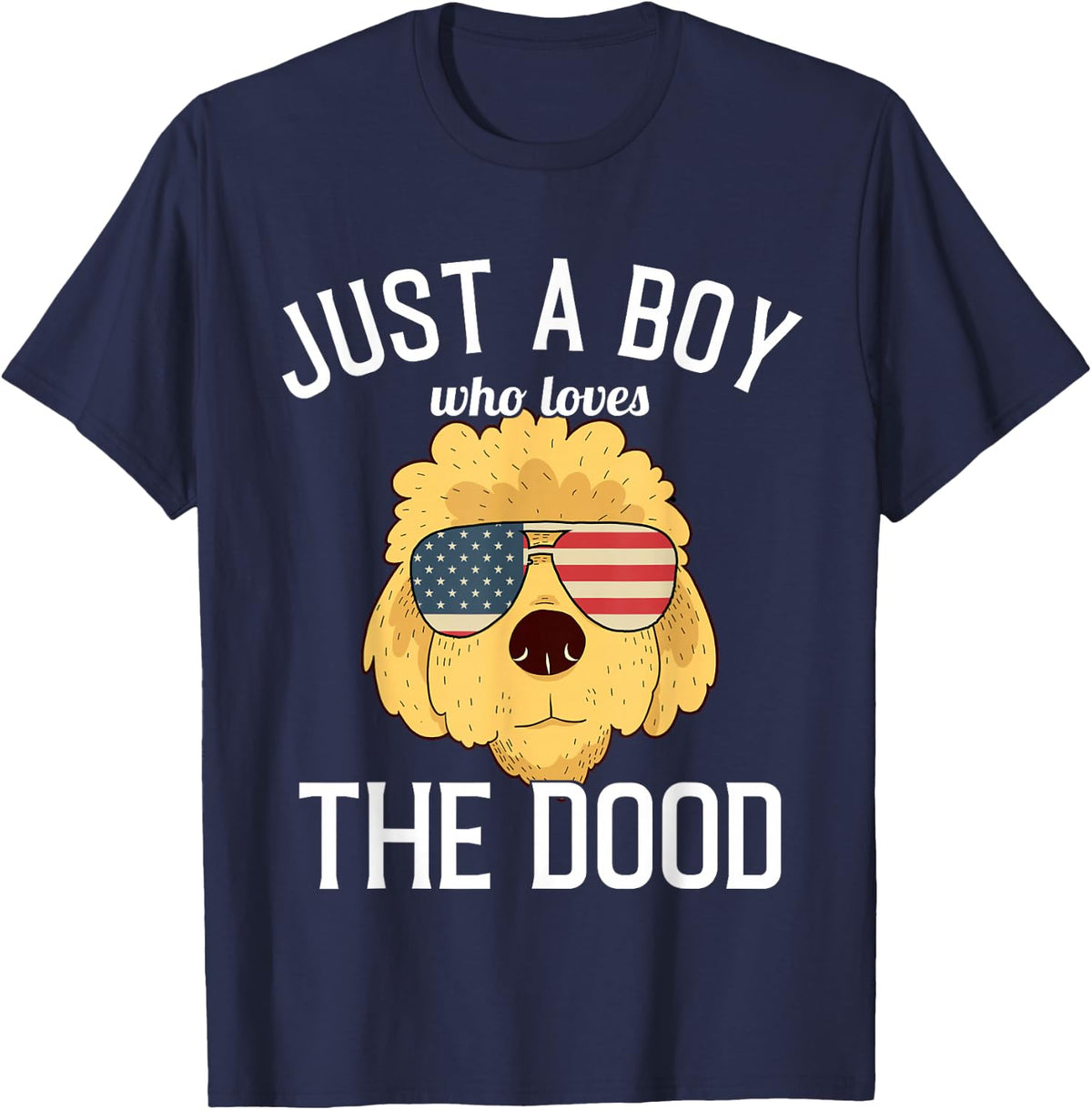 Just a Boy - Goldendoodle T-Shirt - Navy Blue