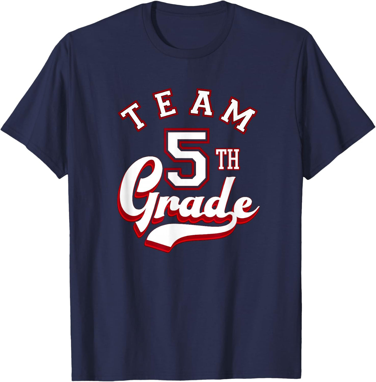 Team 5th Grade Fifth for Teacher or Students T-Shirt - Navy Blue