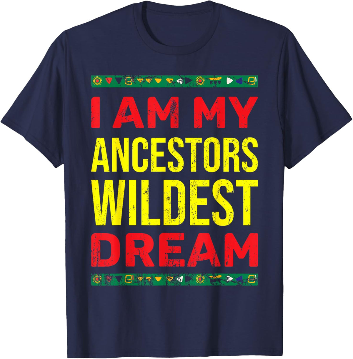 African Roots Funny Black Americans Gift African American T-Shirt - Navy Blue