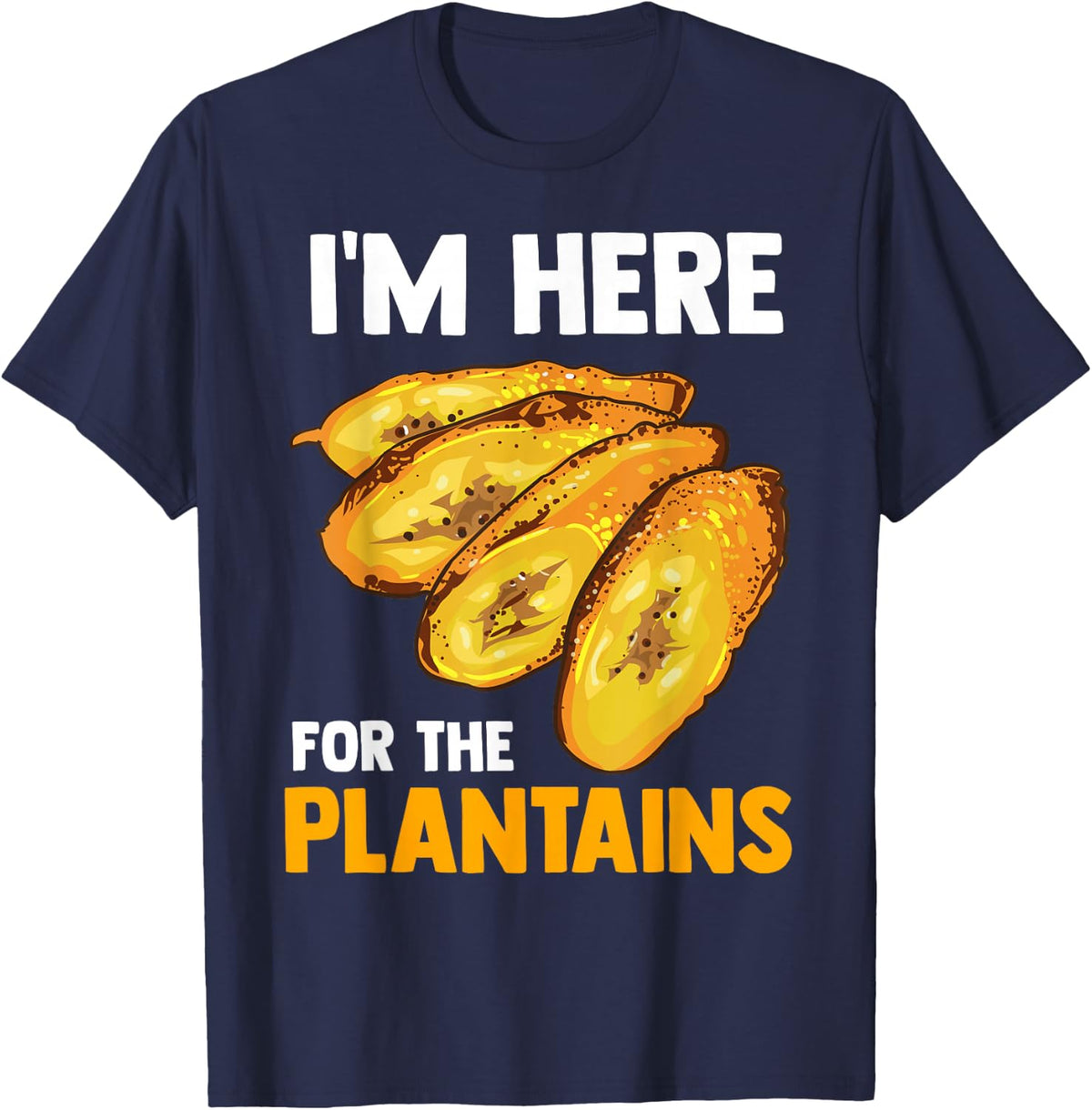 Fried Plantains Cooked Banana Fruit Foodie Funny Gift T-Shirt - Navy Blue