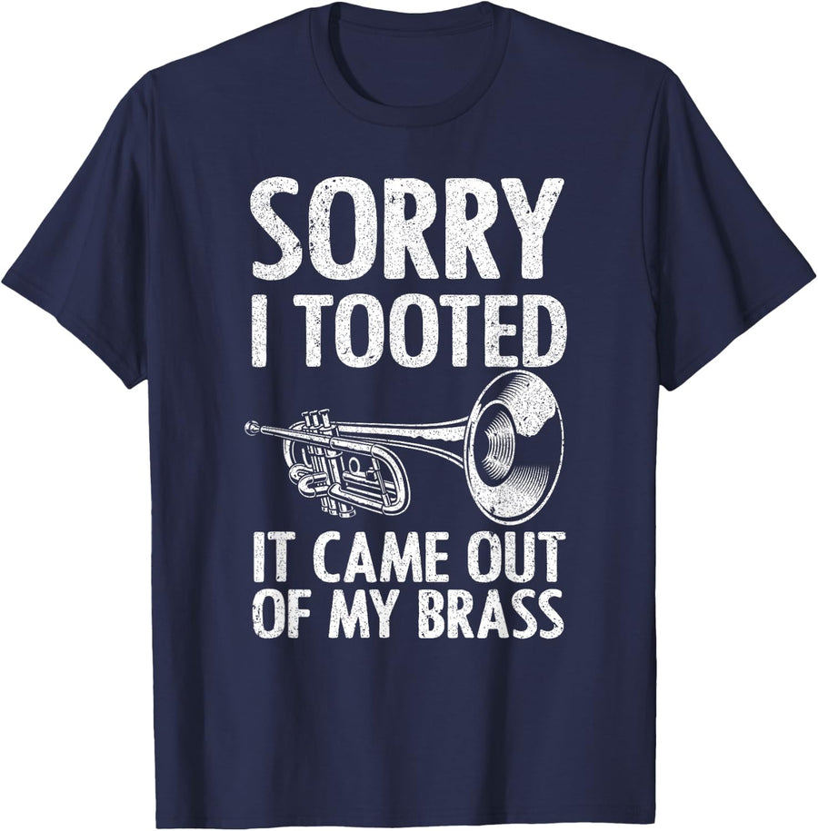 Cool Trumpet for Men Women Trumpet Player Jazz Band Trombone T-Shirt Small - Navy Blue
