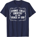 Stone Cold Country By The Grace Of God T-Shirt - Navy Blue