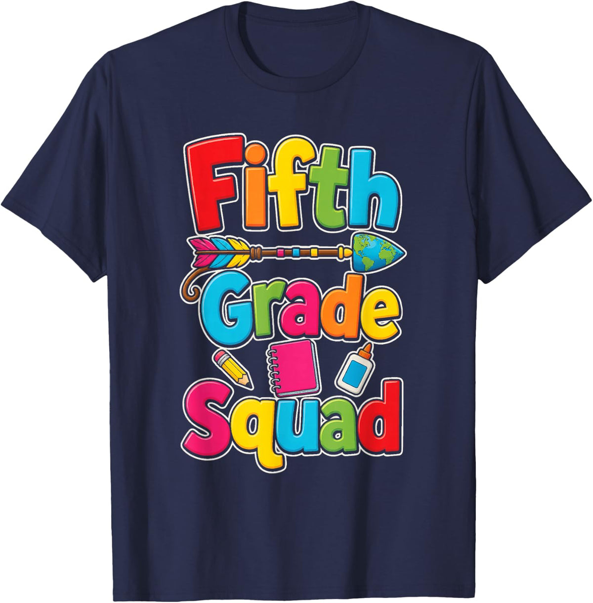 5th Grade Squad Fifth Grade First Day of School T-Shirt - Navy Blue