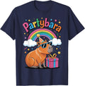 Partybara Party Capybara Birthday T-Shirt - Navy Blue