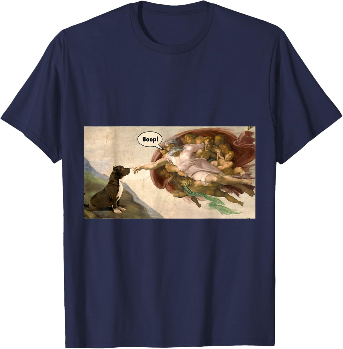 Boop The Snoot of Pitbull Funny Pittie Pit Bull Dog Meme Men Women Kids T-Shirt - Navy Blue