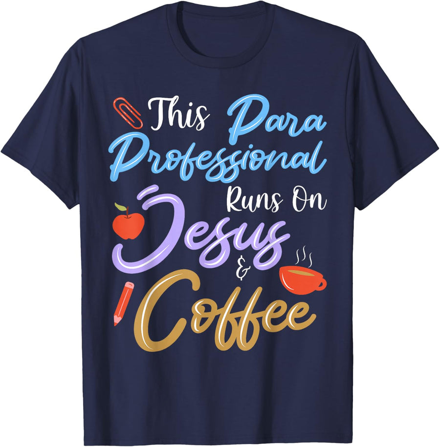 Jesus & Coffee Paraprofessional T-Shirt - Navy Blue