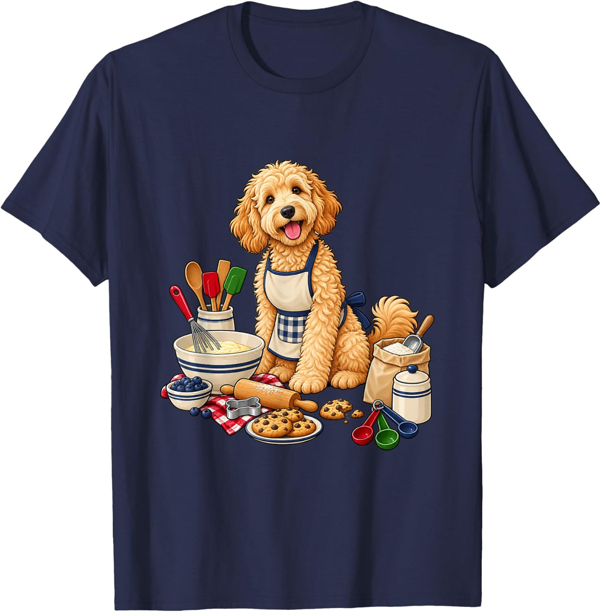 Goldendoodle Baking Gift T-Shirt - Navy Blue