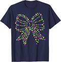 Coquette Bow Mardi Gras Beads T-Shirt - Navy Blue