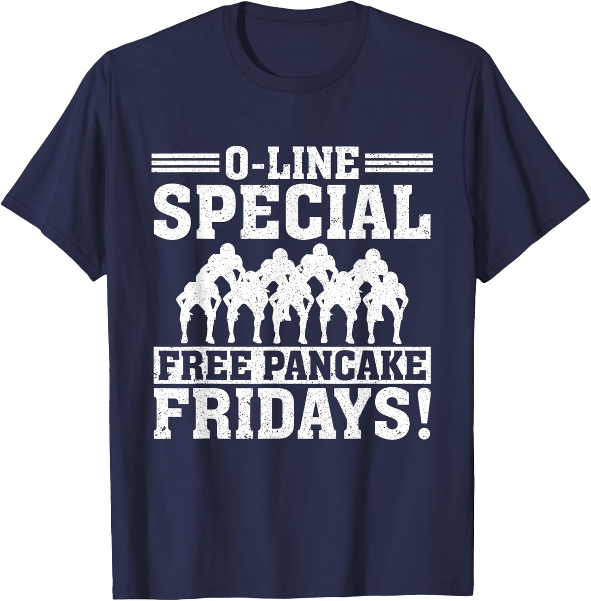 O-line Special Free Pancake Lineman Offensive Line Football T-Shirt - Navy Blue