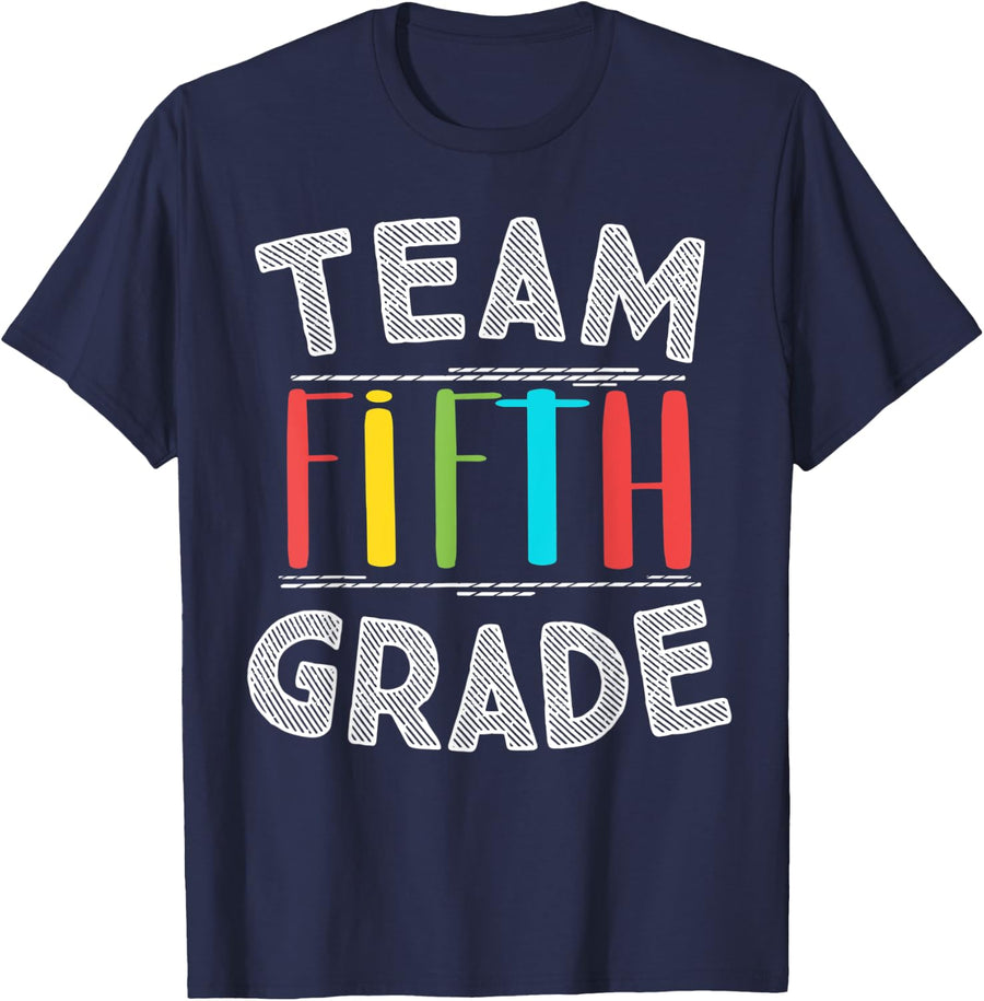 Team Fifth Grade Teacher Gifts 5th Grade Back To School Men Women Kids T-Shirt - Navy Blue