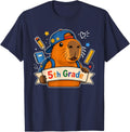 Funny 5th Grade Capybara Back to School Bruh We Back T-Shirt - Navy Blue