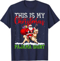 This is My Alpaca Ugly Christmas Pajama Sweater Xmas T-Shirt - Navy Blue