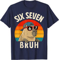 Funny 67 Capybara Six Seven Bruh Gift for Men Women Kids T-Shirt - Navy Blue