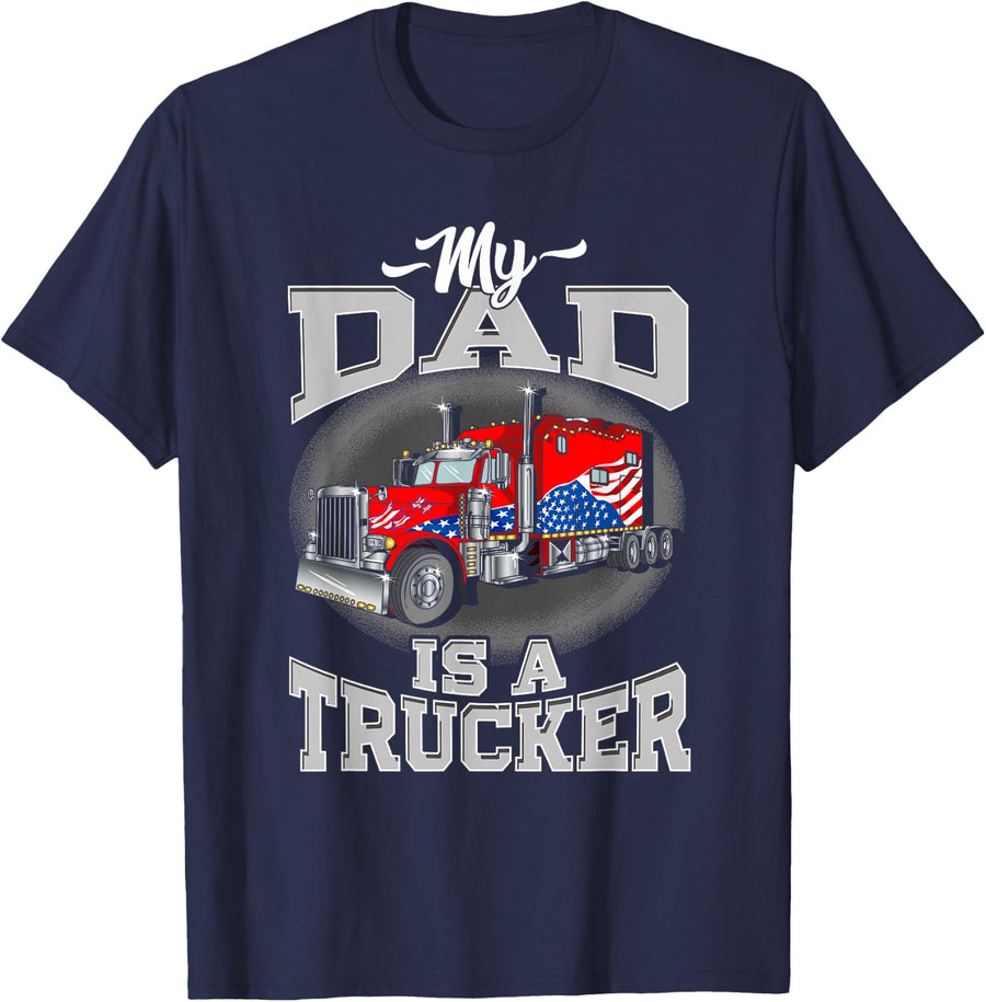 I'm a proud son of an American truck driver T-Shirt - Navy Blue